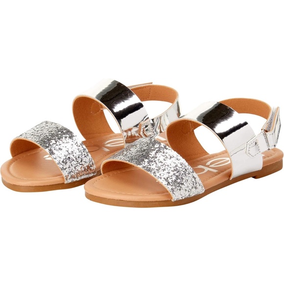 bebe Other - bebe Girls' Sandals - Comfort Sole Open Toe, Silver Glitter